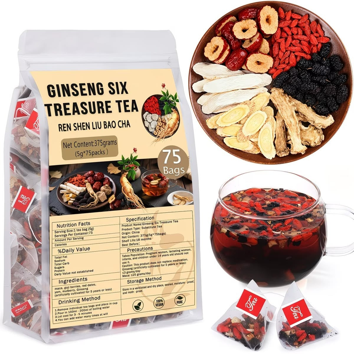 Ginseng Five Treasure Tea