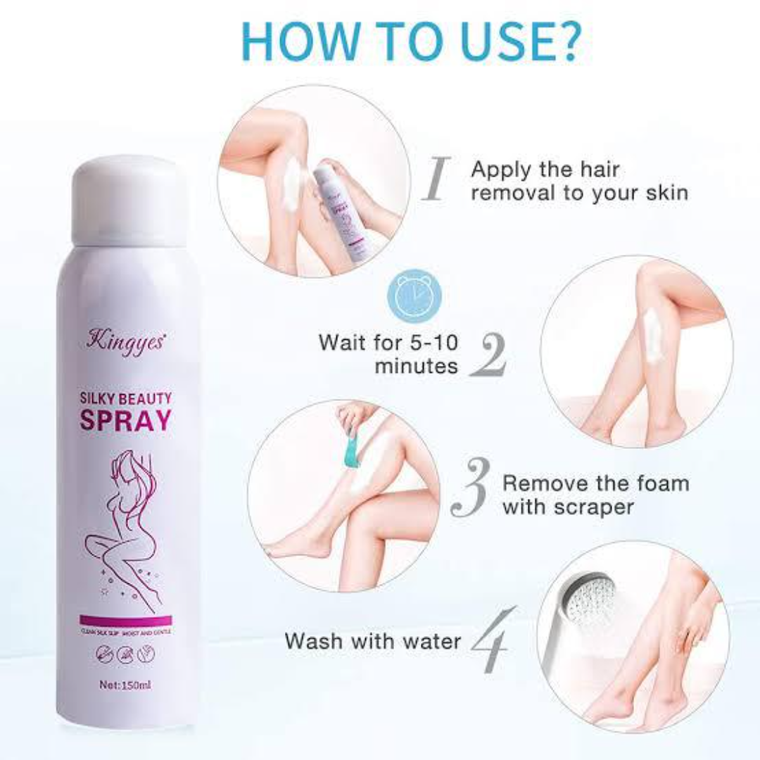 Gentle Pain-Free Hair Removal Mousse Spray for Smooth Skin